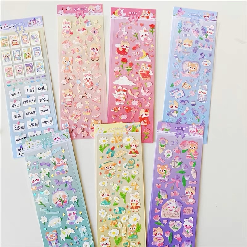 

sticker flower edition korean photocard deco glitter confetti korea readystock B303