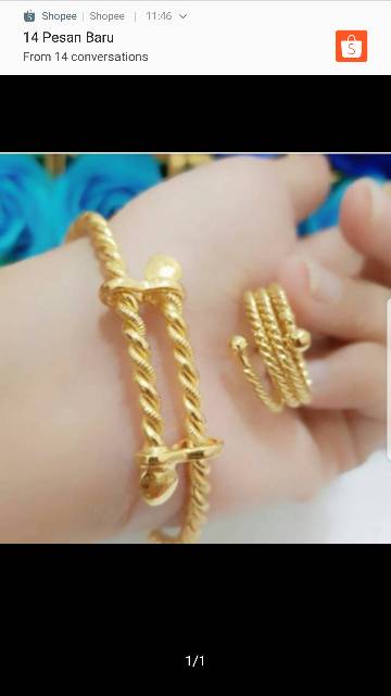 Xuping gelang cincin lapis 24k