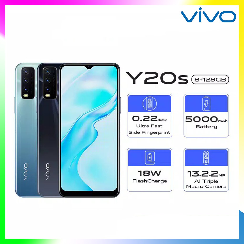 Vivo Y20s 8GB/128GB - 6.51", Ultra Fast Side Fingerprint, Snapdragon 460