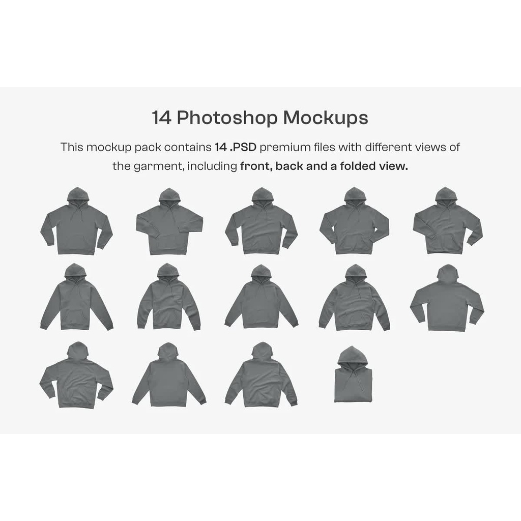 IND5000 Heavyweight Hoodie Mockups - Adobe Photoshop