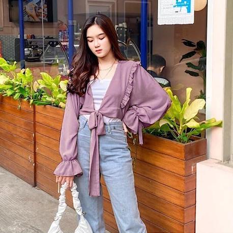 KODE9f9Et--Kardigan Fashion Wanita Outfit Wanita Kekinian Oootd Wanita Outer Wanita Crop Top Kekinia