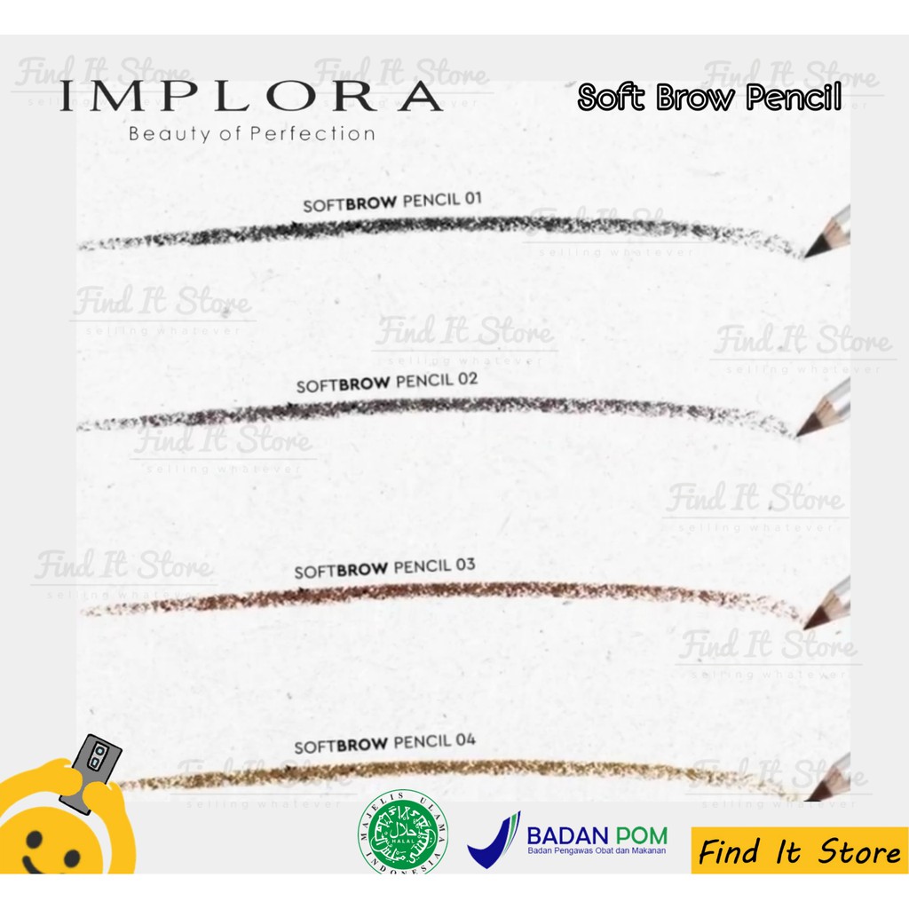 Implora soft type eyebrow pencil pensil alis BPOM Original | Soft Brow Pencil