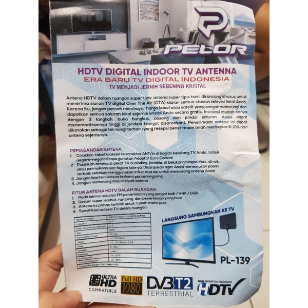 HDTV 139 DIGITAL ANTENNA indoor antena tv LED LCD dalam ruangan praktis tinggal tempel dan gambar jernih