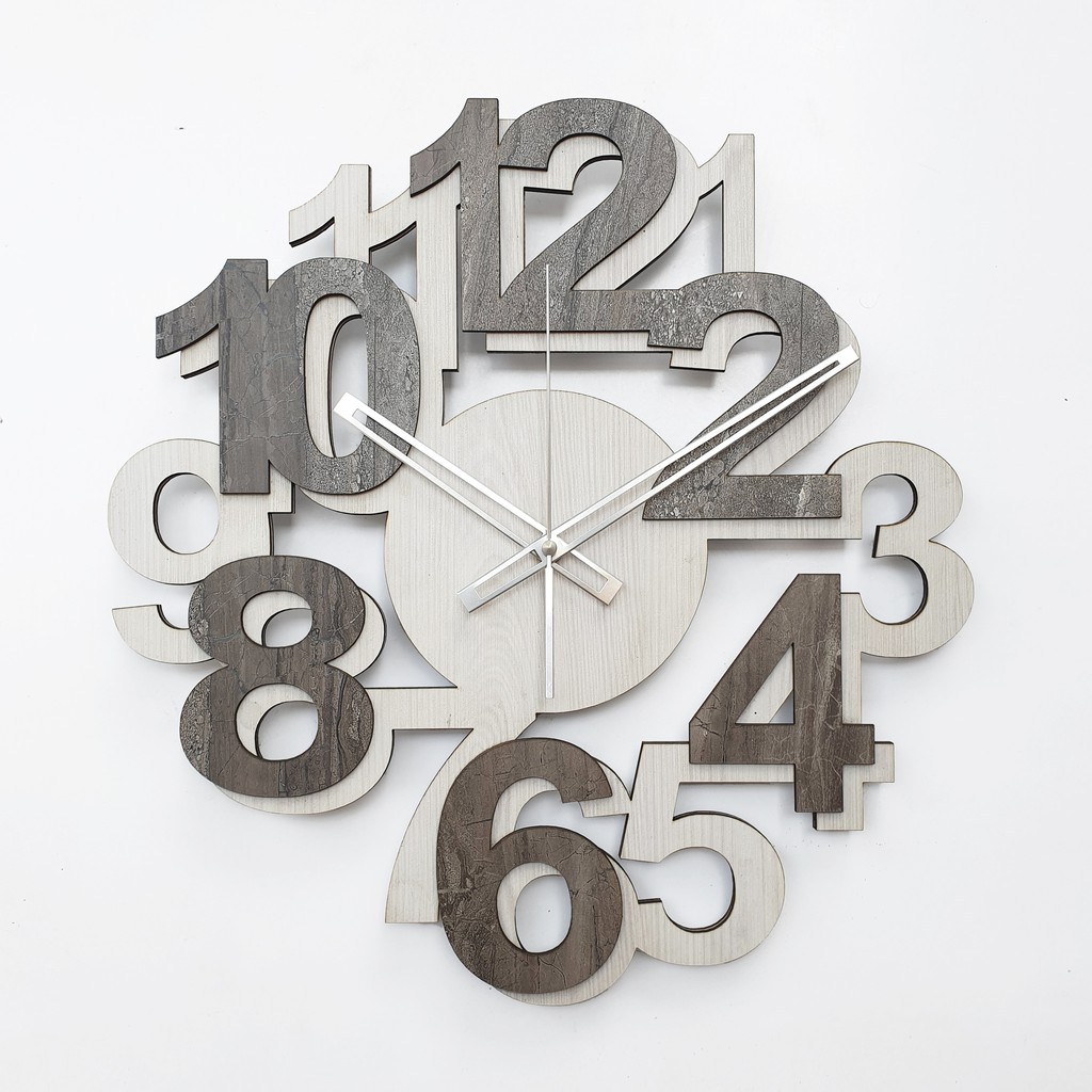 Jam Dinding Besar - NUMBERS WHITE MARBLE - DIAMETER 42CM - Wall Clock