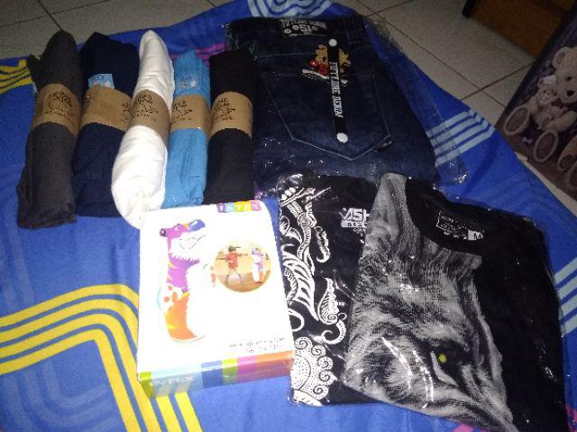 Set Anak Cowo Keren Motif Batik /stelan Kaos Anak Murah Laki Laki Keren