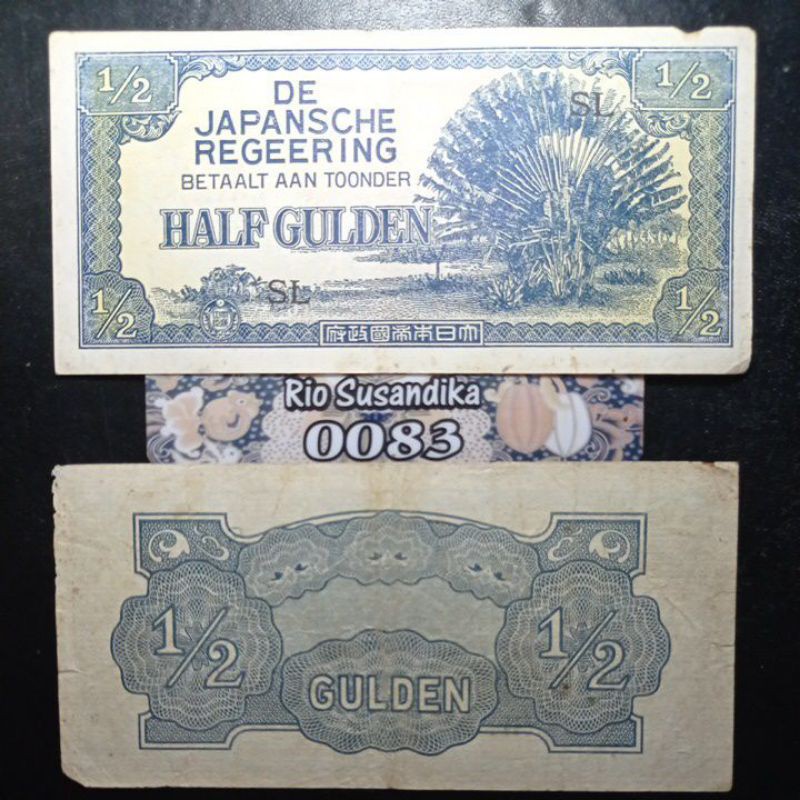 Uang Kertas Kuno 1/2 Setengah Gulden Jaman Penjajahan Jepang th 1942