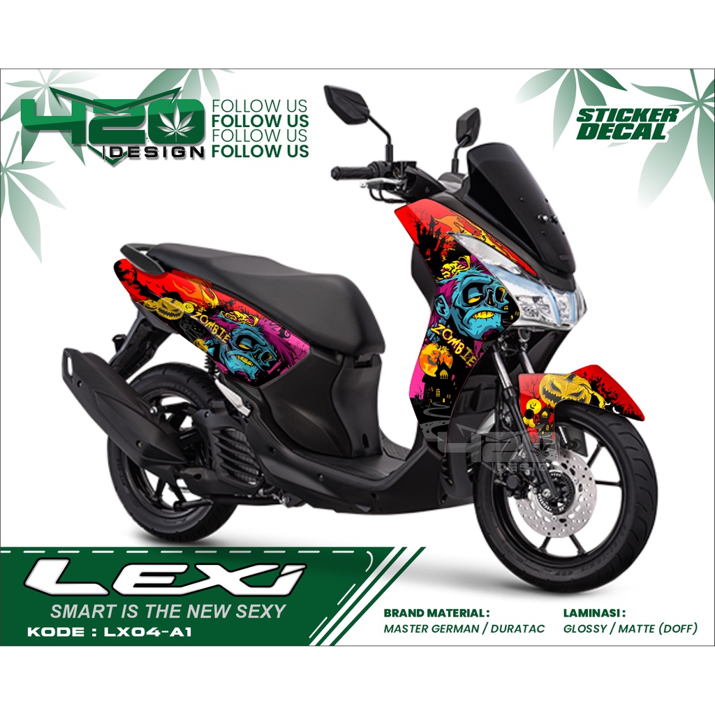 Dekal Stiker Yamaha LEXI Motif Zombie - Stiker Fullbody Motor Yamaha Lexi Terbaru