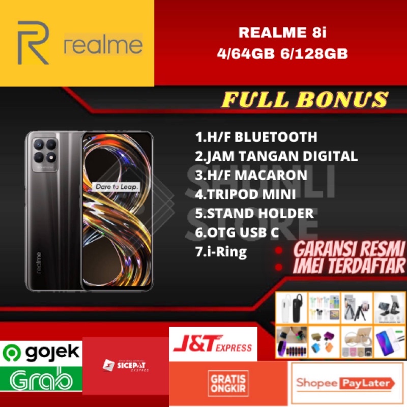 REALME 8i RAM 4/64GB 6/128GB NEW 100% ORIGINAL GARANSI RESMI