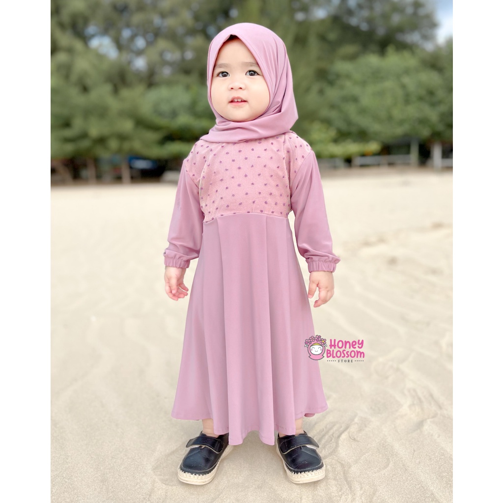 HONEYBLOSSOM gamis bayi alesha / gamis bayi perempuan 6 12 bulan / gamis bayi perempuan jersey korea