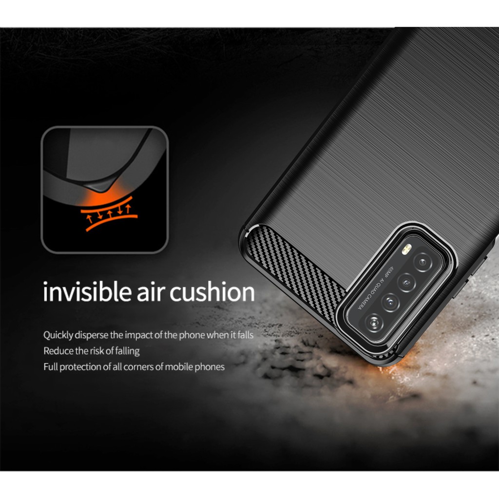 Case VIVI Y20i New Soft Case Carbon Premium Casing + Tempered Glass Full Layar