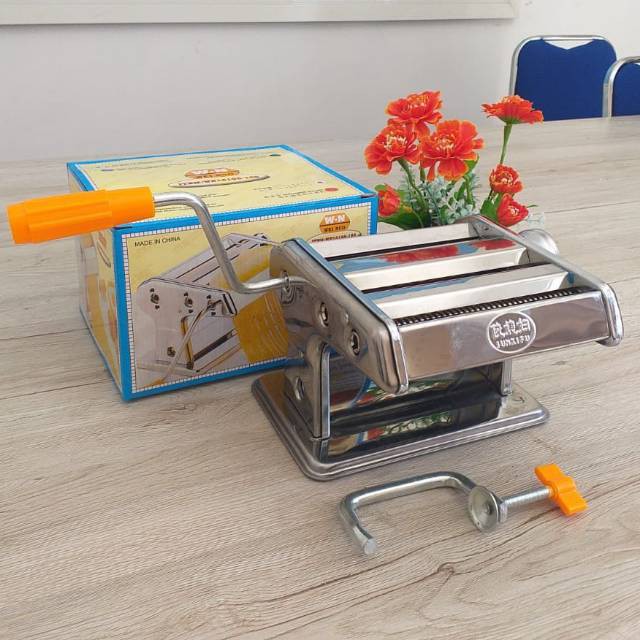 Gilingan Mie Manual Stainless Pasta Maker Stainless Mesin Pembuat Mie