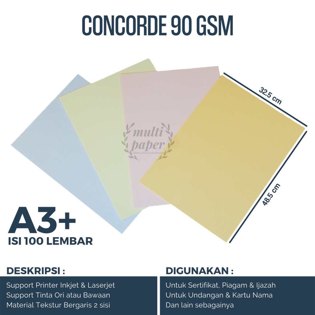 

Concorde A3 Plus 90gr isi 100 lembar / Kertas Concorde A3 Plus