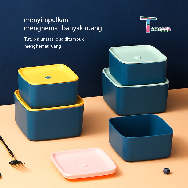 2 Pcs Kotak Tempat Makan / Lunch Box / Bpa Free / PP Jerami Gandum / Bento Set Kotak Makan