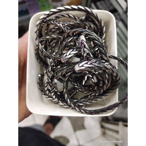 Gelang Baja Putih Monel Asli Pria Tidak Karat Tidak Luntur