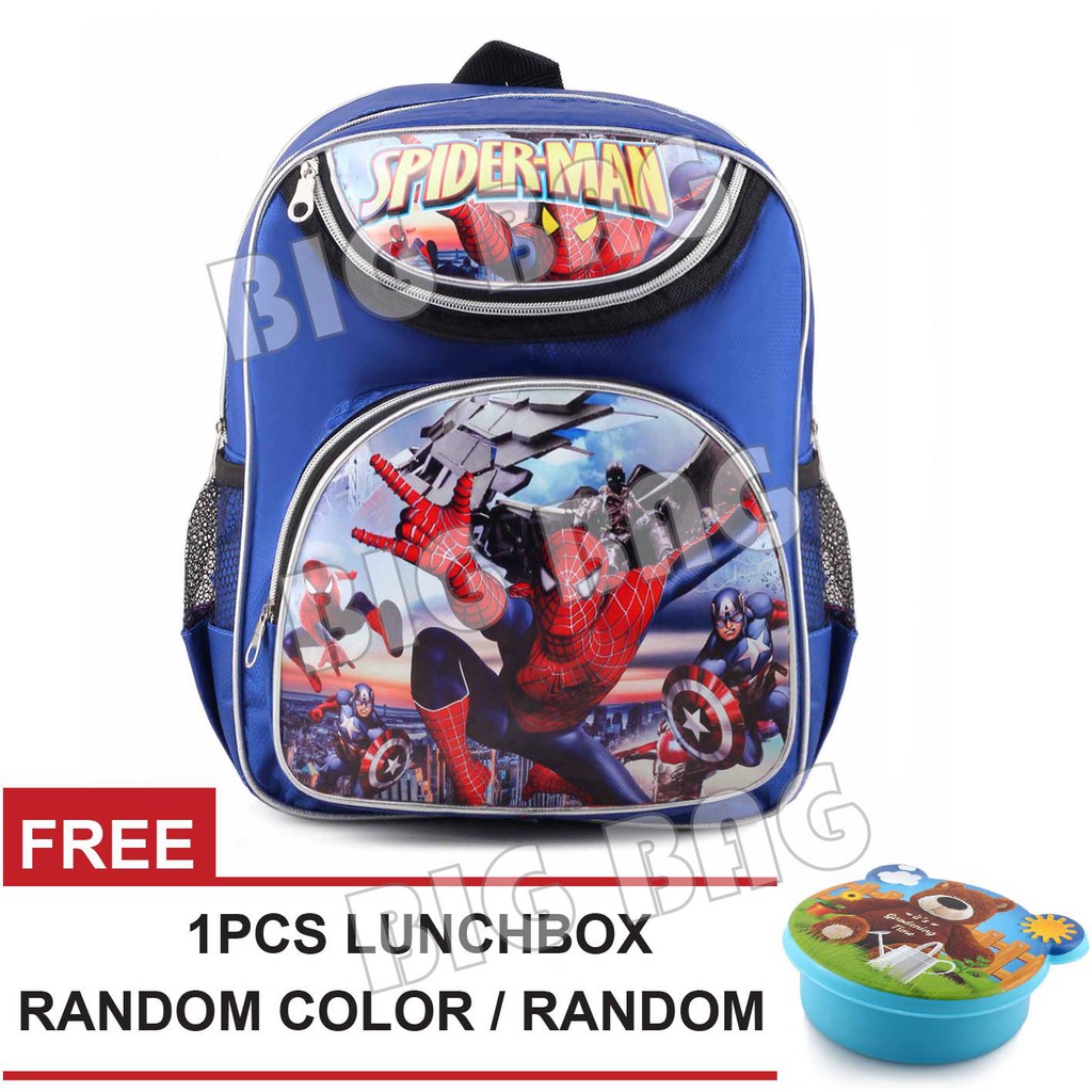 Tas Ransel Sekolah - Spiderman Mini Spy.RTM + FREE Lunchbox