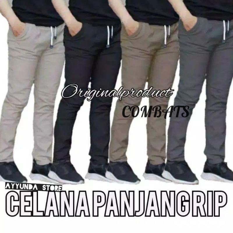 Celana Panjang Pria Rip Chinos Bahan Twill Tebal Size 27 -38