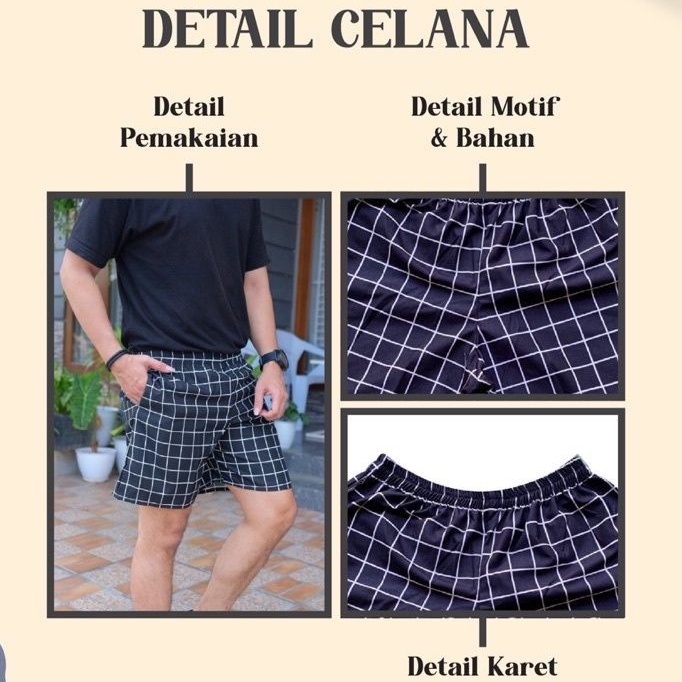 Celana Boxer Dewasa Pria Wanita Pakaian Dalam Bahan Katun Motif Kotak-Kotak