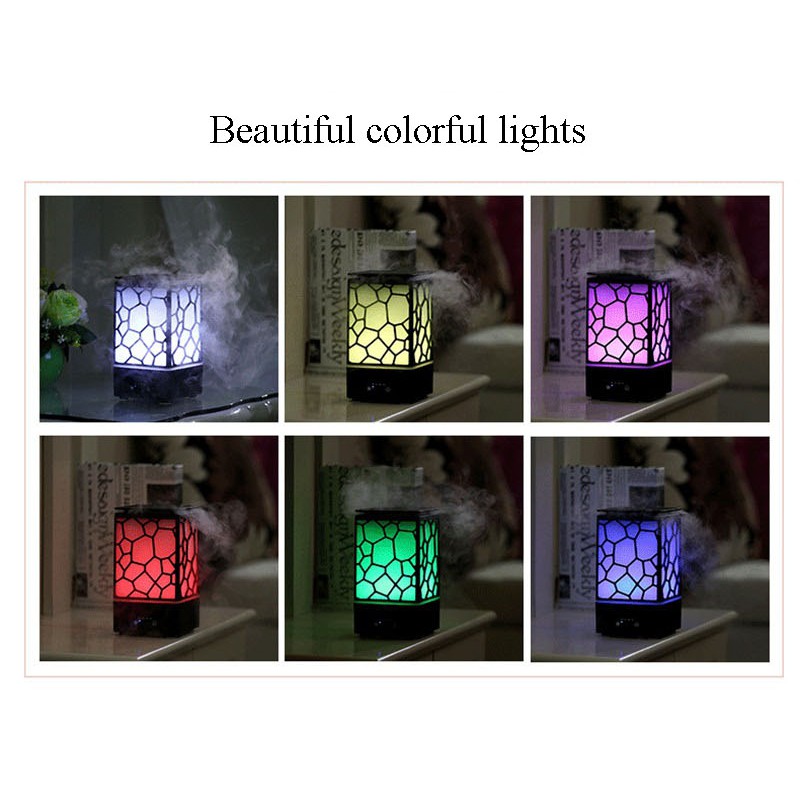 Ultrasonic Water Cube Diffuser Humidifier Essential Oil 7 Colors LED - 200ml