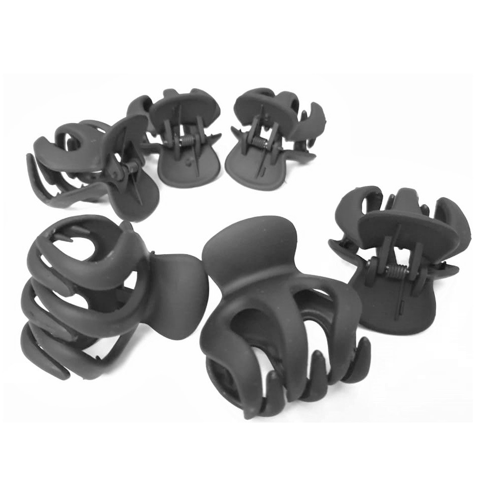 Jedai Doff 5cm SOLID BLACK Jepit Rambut Korea Cakar 3 warna Hitam Hair Claw Clip