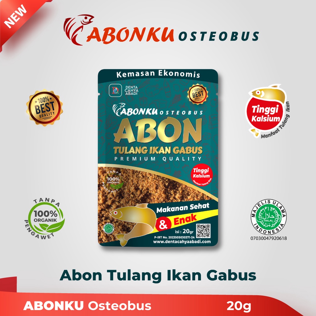 

Osteobus, Abon Tulang Ikan Gabus Alami Tanpa Bahan Pengawet (30 gram)