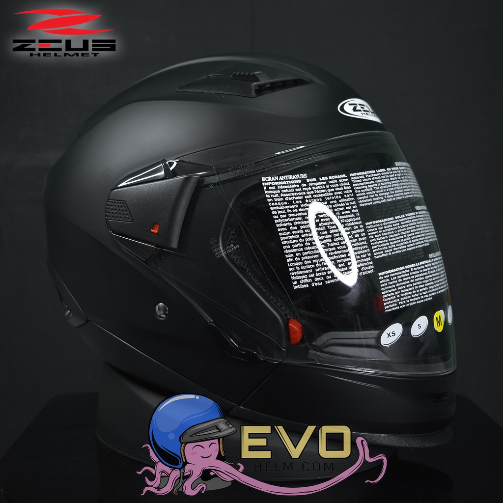 HELM ZEUS ZS611C MATT BLACK DOFF ORIGINAL - HELM ZEUS HALFFACE ZEUS MODULAR ZEUS 611C BLACKDOFF ZS611