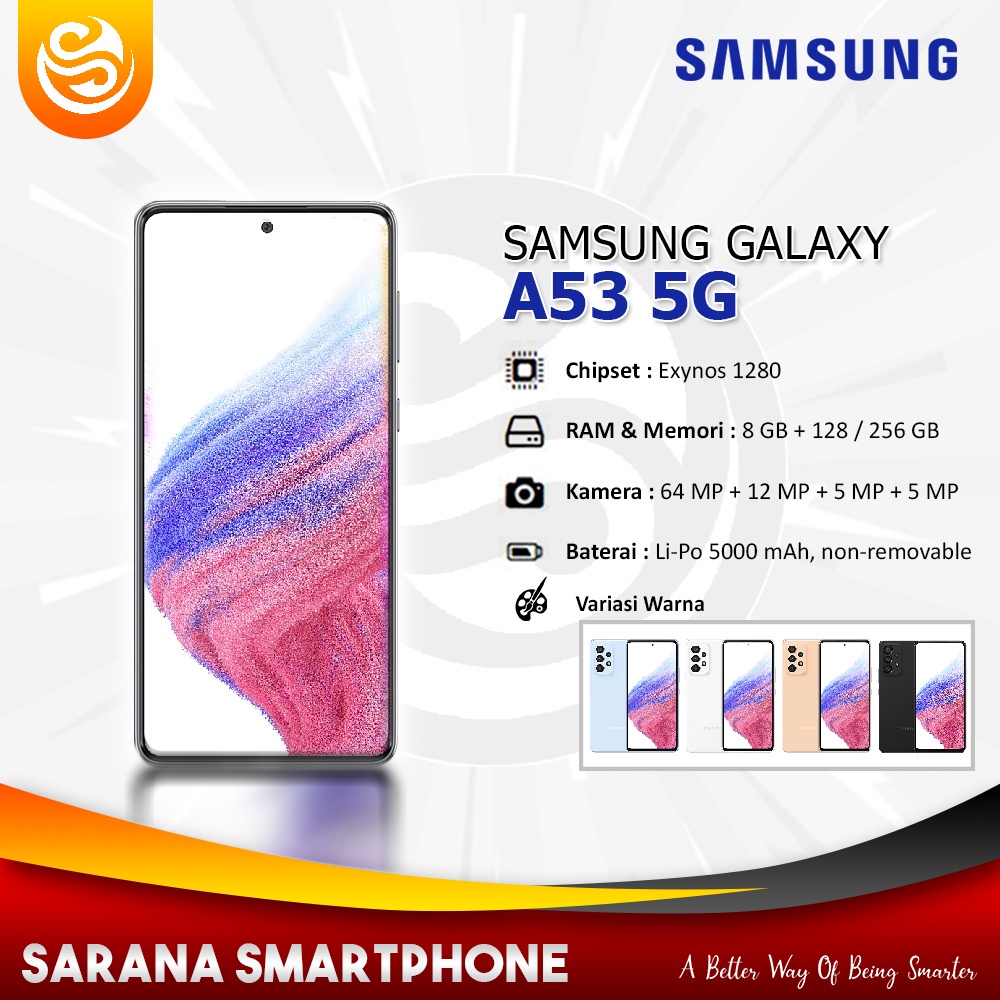Samsung Galaxy A53 RAM 6/128 8/128 GB Handphone Smartphone Android Garansi Resmi BINB Gratis Ongkir 