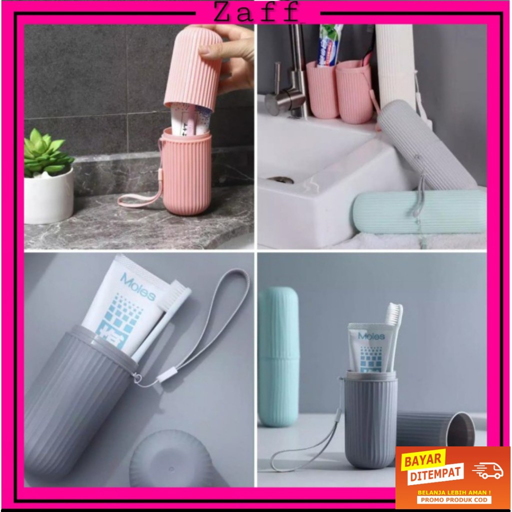 tabung alat tempat sikat gigi lipat sabun odol mandi toothbrush holder traveling