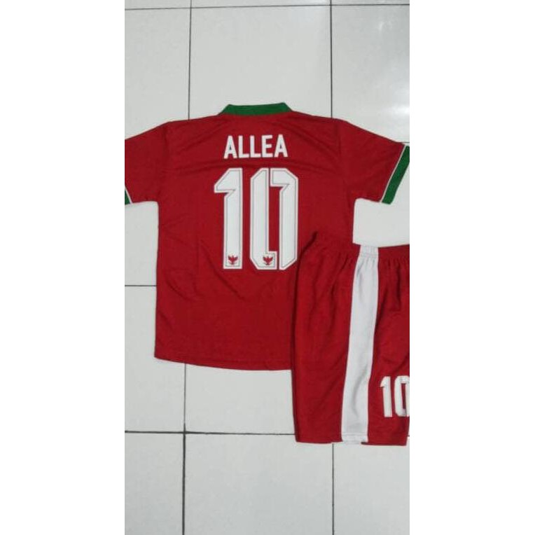 ZU2F JERSEY TIMNAS INDONESIA HOME KIDS/ANAK 2017/2018 LOGO POLYFLEX+NAMESET XFJH