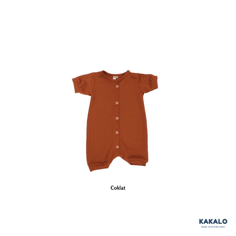 KAKALO Pakaian Bayi | Bunaken Rib Romper (0-1 Tahun)-Coklat