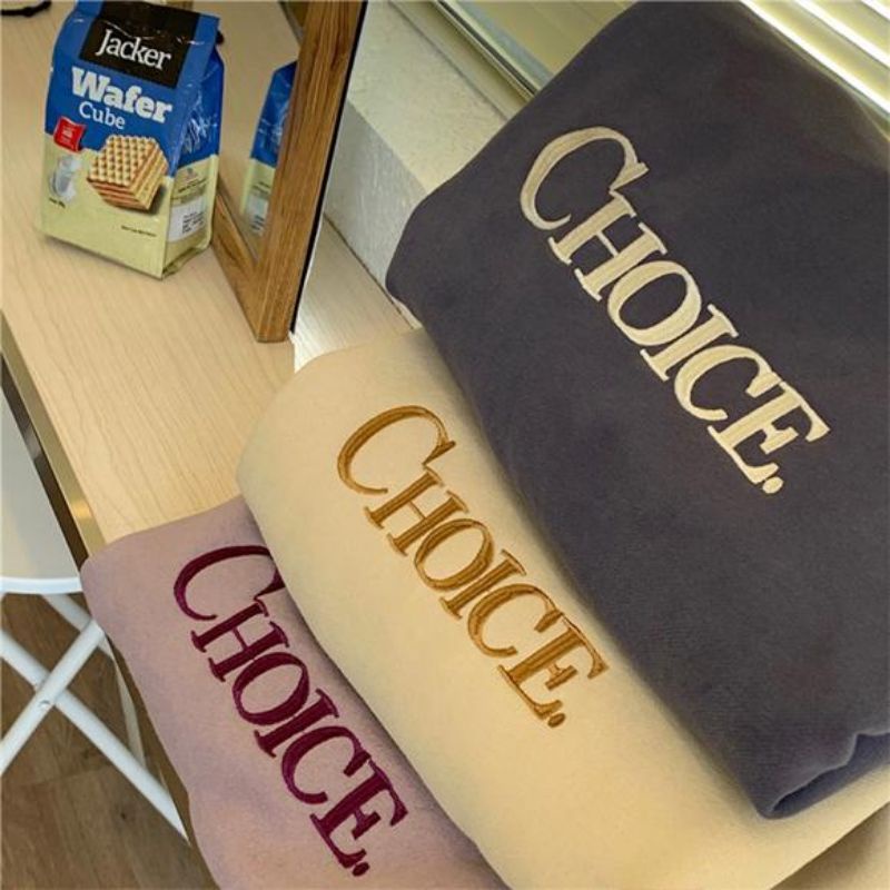 Sweater switer Oversize Crewneck Pakaian Wanita Korean Style Oblong Terbaru CHOICE BORDIR Kekinian-1