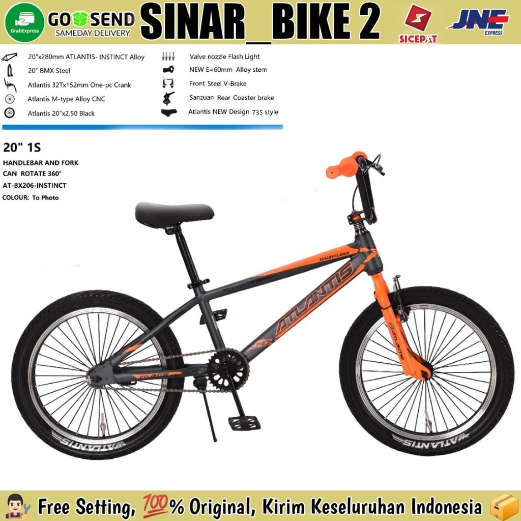 Sepeda Anak Laki BMX ATLANTIS INSTINCT 20 Inch Frame Alloy Torpedo