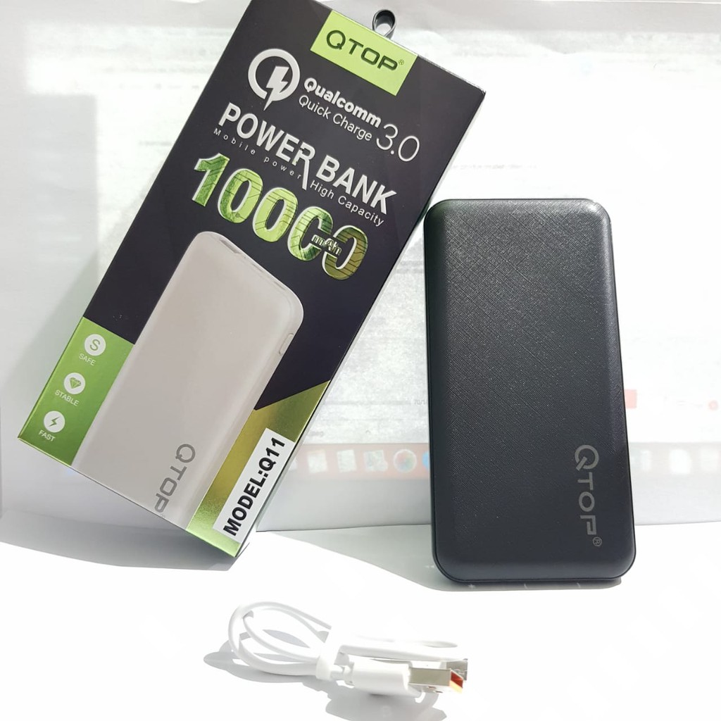 Powerbank QTOP Mobile Power Qualcomm 10000mAh Q11 ORIGINAL 100% [QTOP.ID]