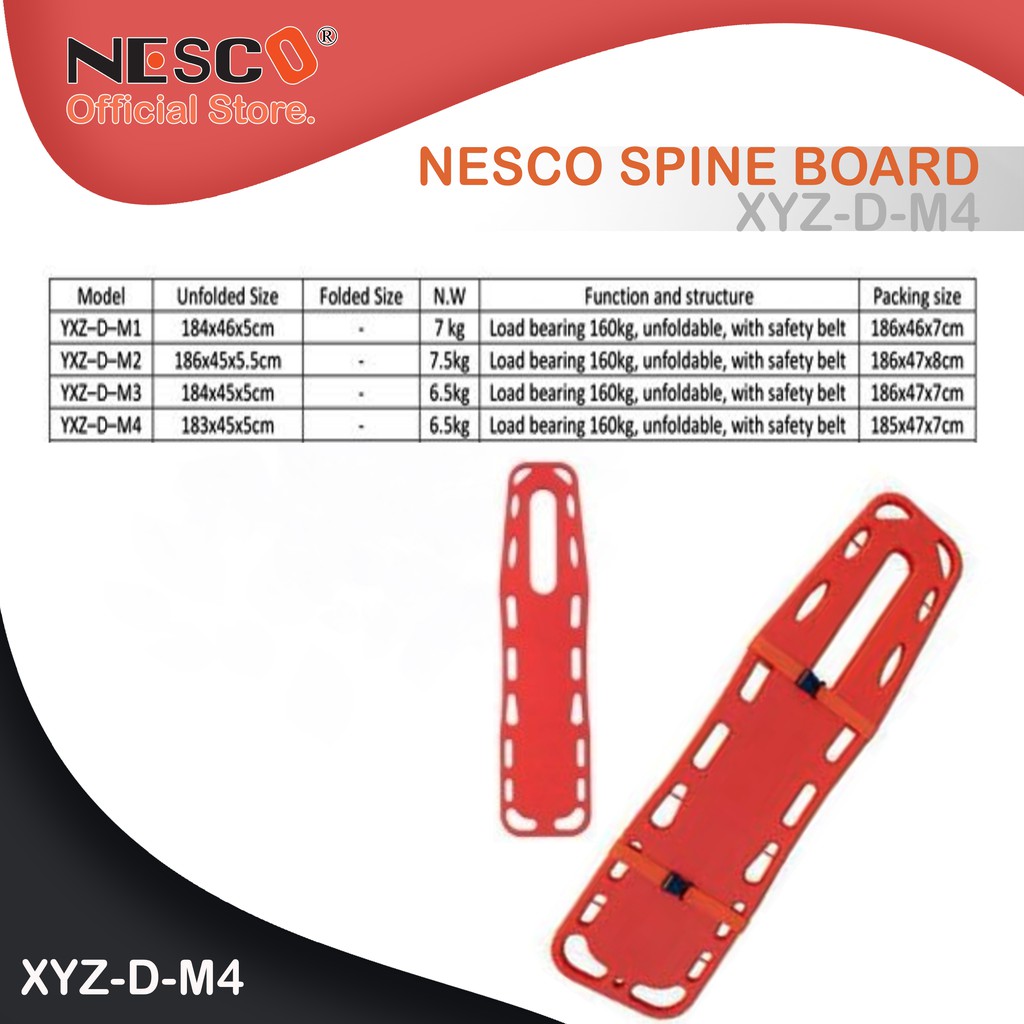 Nesco Spine Board, Type Yxz-D-M4 / Tandu Spinal