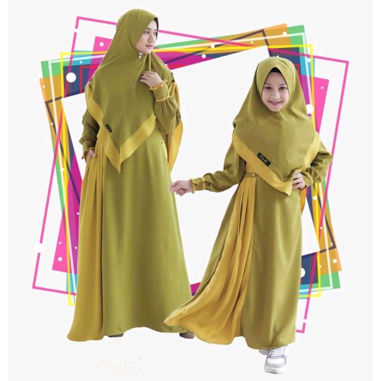 GAMIS COUPLE IBU & ANAK / REMAJA / GAMIS COUPLE KELUARGA / GAMIS  SYARI PLUS KERUDUNG