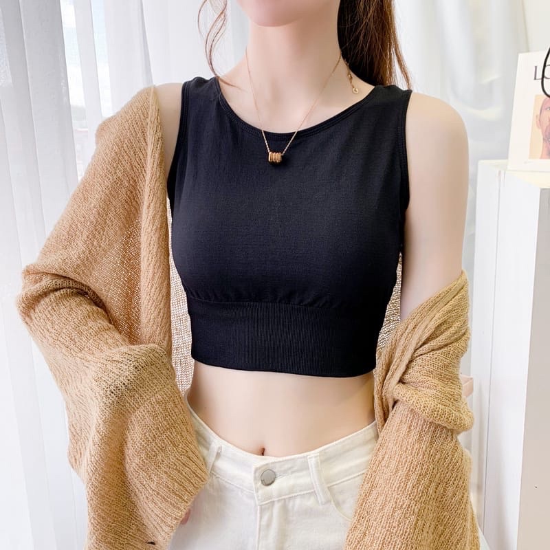 EJ - BR05 - Sling Tanktop / Crop Top / Atasan Wanita Bralette Push Up-BR-14 Hitam