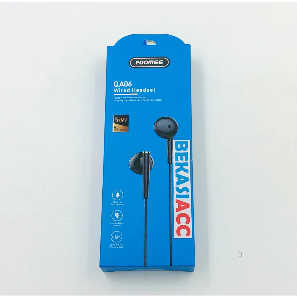 HEADSET FOOMEE QA06 / HANDFREE QA06 / EARPHONE FOOMEE STEREO SOUND
