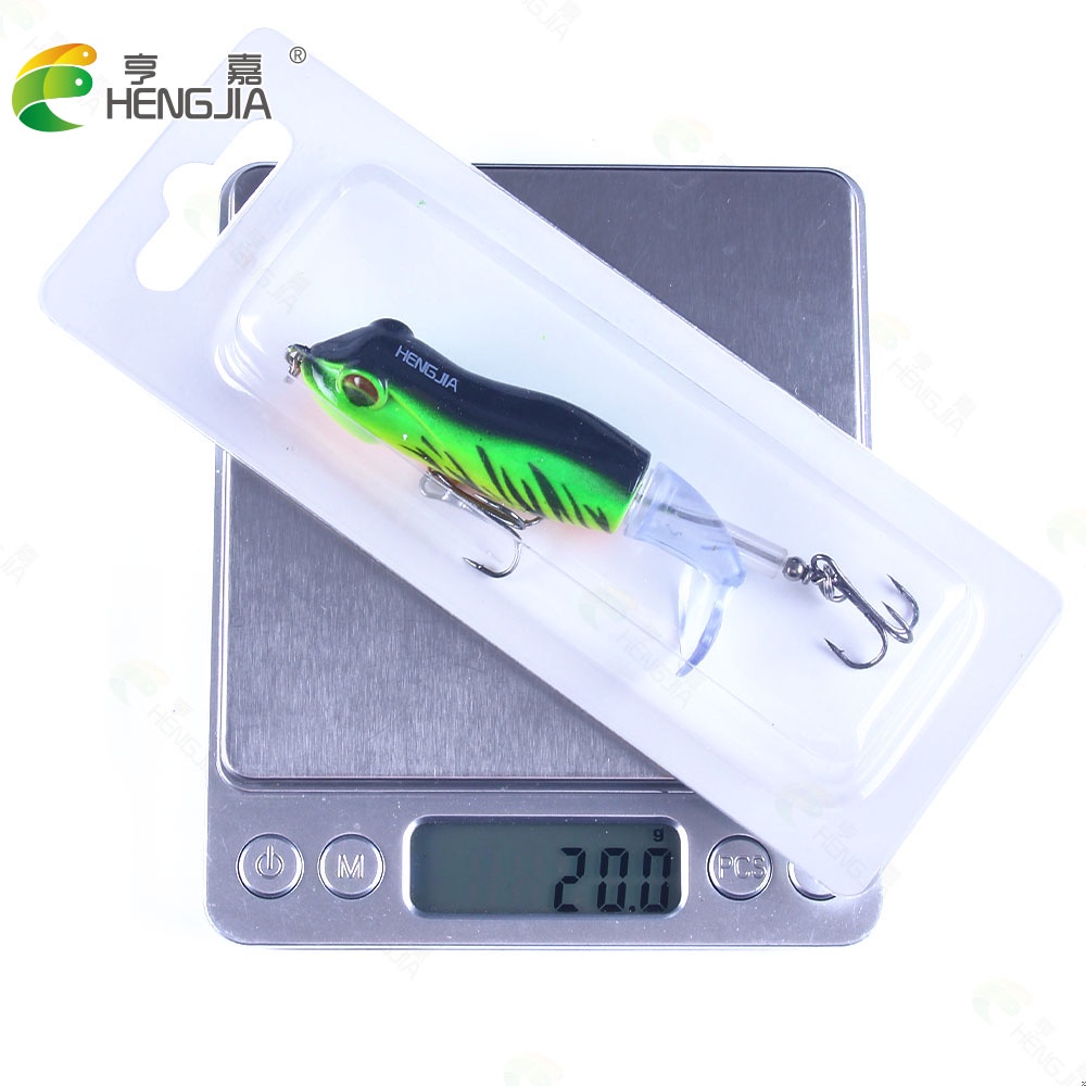 Hengjia 5pcs / Lot Umpan Pancing Bentuk Katak Whopper Plopper 9.5cm 11g