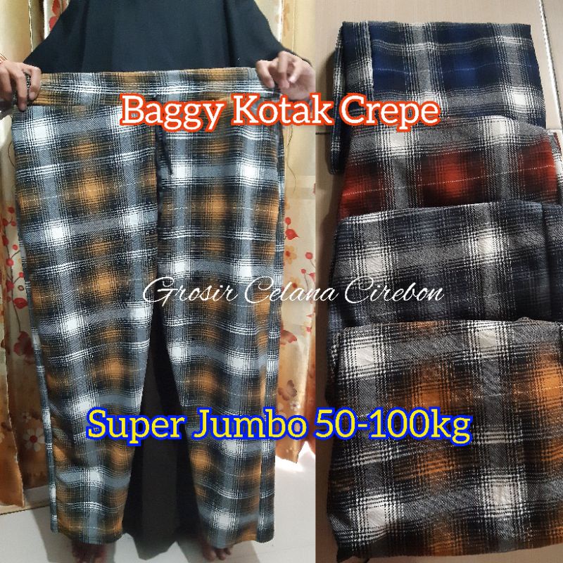 Baggy Kotak Crepe Panjang Super Jumbo 50-100kg