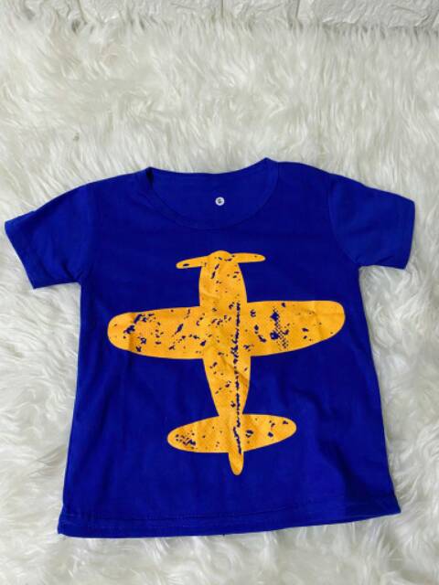 Kaos anak2 (PESAWAT)  1-9tahun glow in the dark