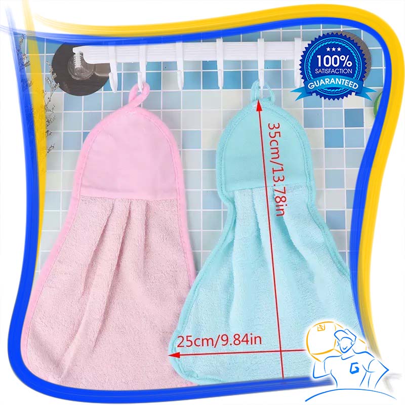 Lap Tangan Handuk Gantung Polos Bahan Serap Air Handuk Tangan Microfiber Kain Lap Tangan Dapur Hand Towel Gantung Polos