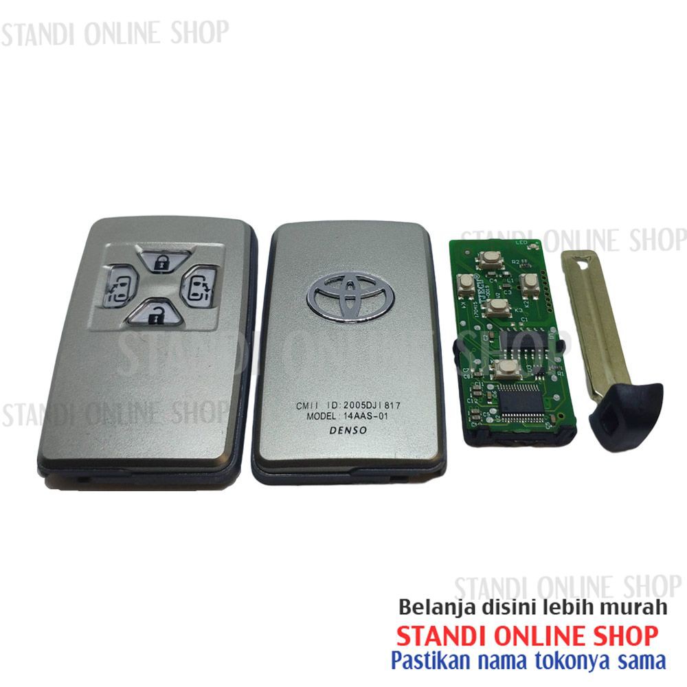 Remote Keyless Smart Key Lengkap Toyota Alphard Lama 4 Tombol