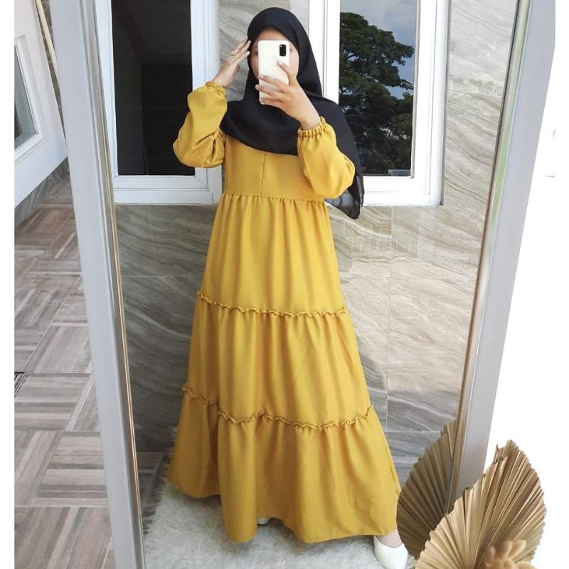 [Fashion Muslim] Gamis HASNA MAXY dress | ceruty babydoll canda susun