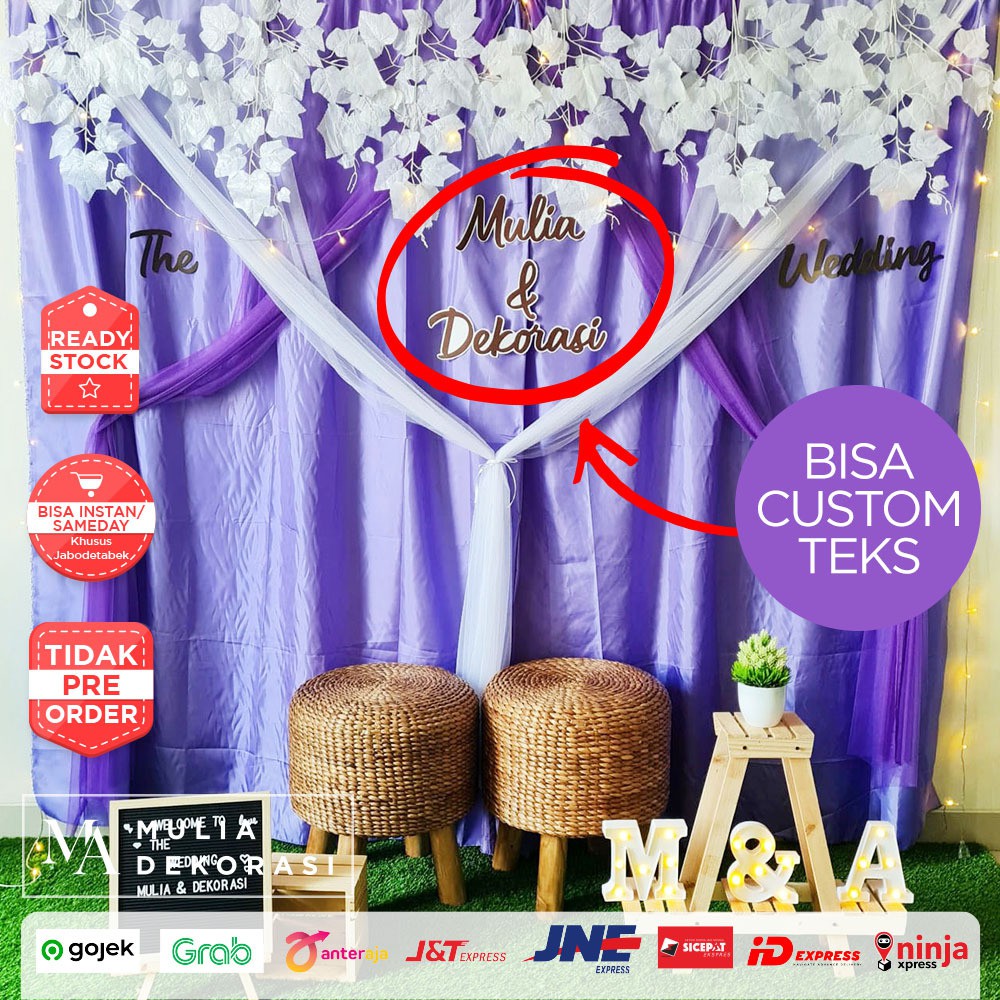 Dekorasi Lamaran Tunangan Backdrop Nikahan PhotoBooth DIY Akad Nikah Aqiqah Khitan Paket Mulia GG
