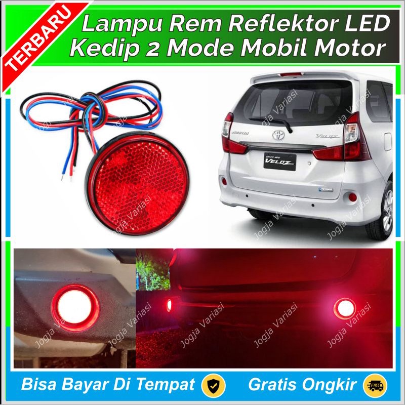LAMPU LED MOBIL MOTOR REFLRKTOR MATA KUCONG BULAT REM KEDIP