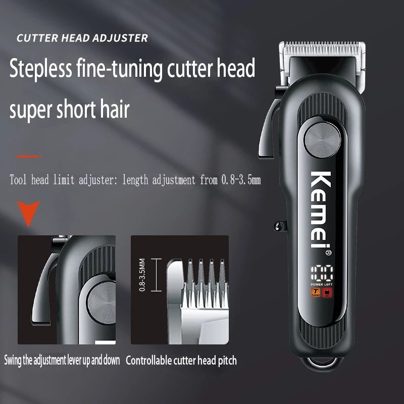 Kemei Hair Clipper KM-1132 Alat Cukur Rambut Digital LCD Turbo