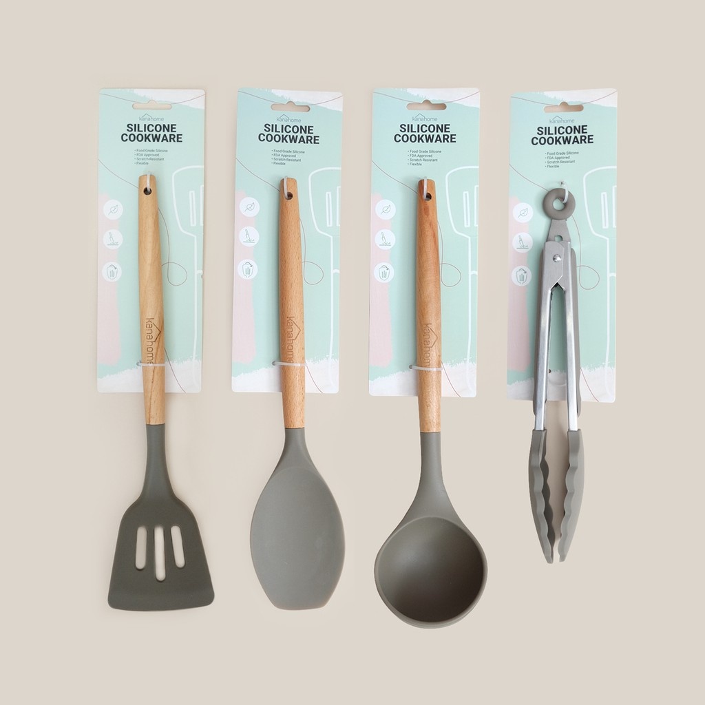 Alat masak/spatula/sutil silikon anti gores dan tahan panas keiko set-2
