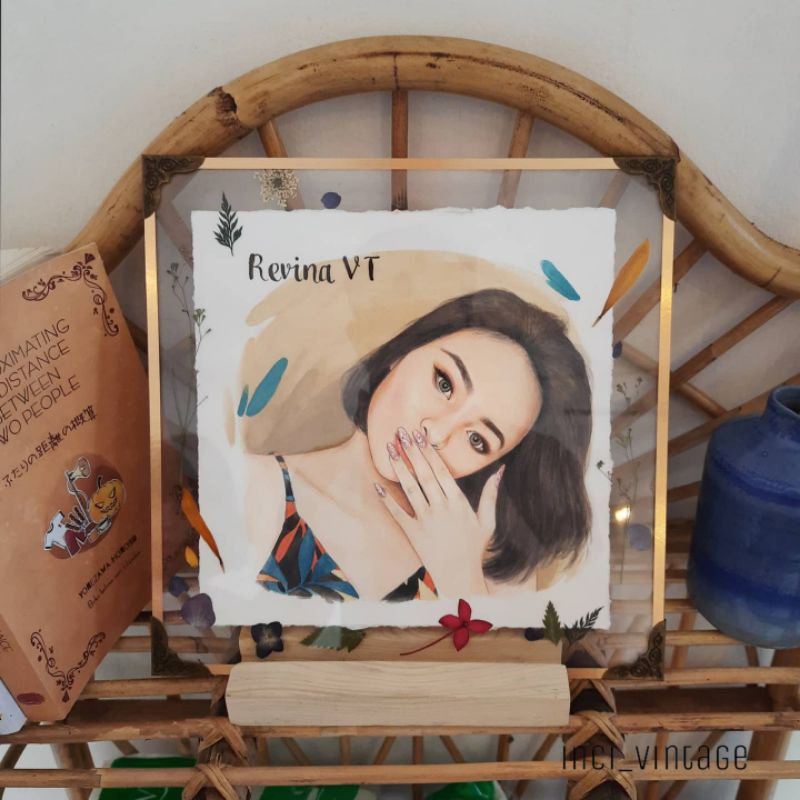 Kado Lukisan Wajah Berwarna Custom Akrilik / Sketsa Wajah / Kado / Karikatur Kado Ulang Tahun Murah