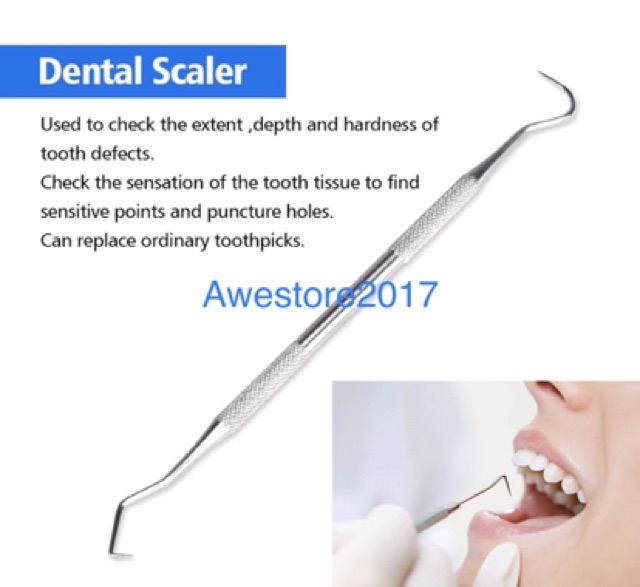 Alat Pembersih Karang Gigi Dental Probe Stainless Steel Sela Dokter