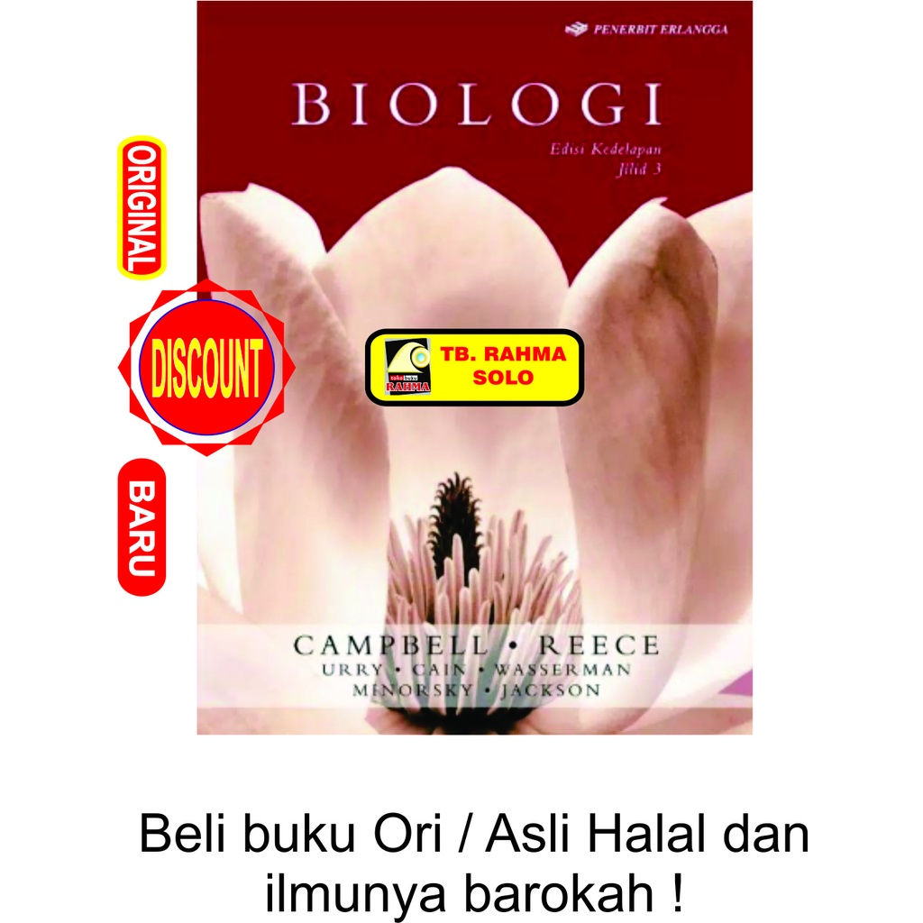 Biologi Jilid 3 Edisi Kedelapan 8 Campbell & Reece Erlangga Buku Asli Original Ori Grosir TOKOBUKU R
