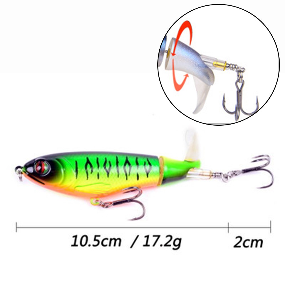 Bass Topwater 2 Segment propeller Soft Rotating Tail Fishing Lure